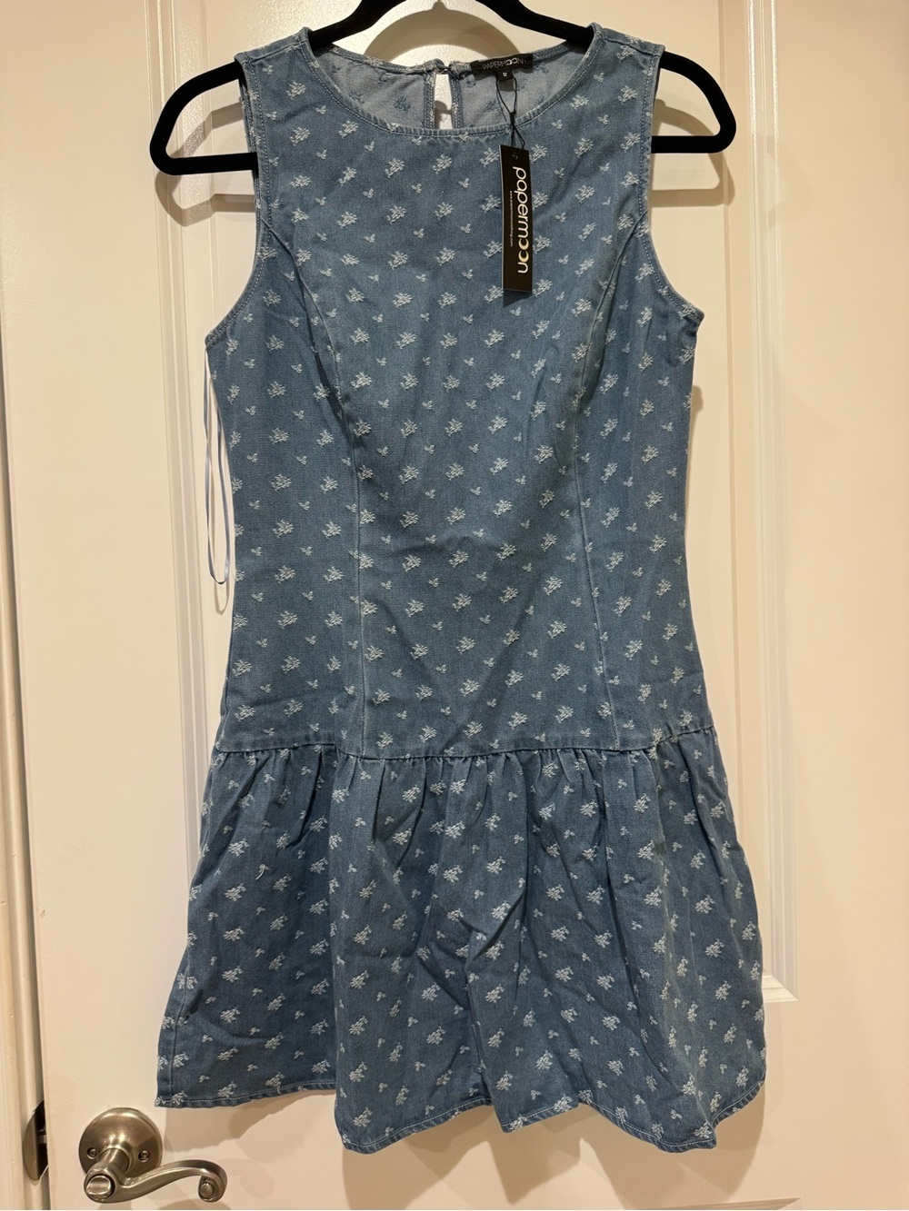 Papermoon Light Blue Floral Sleeveless Mini Dress